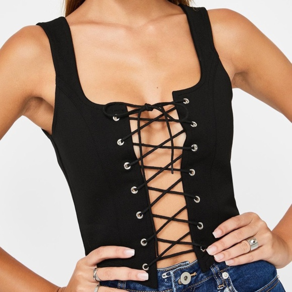 I.AM.GIA lace up corset top.